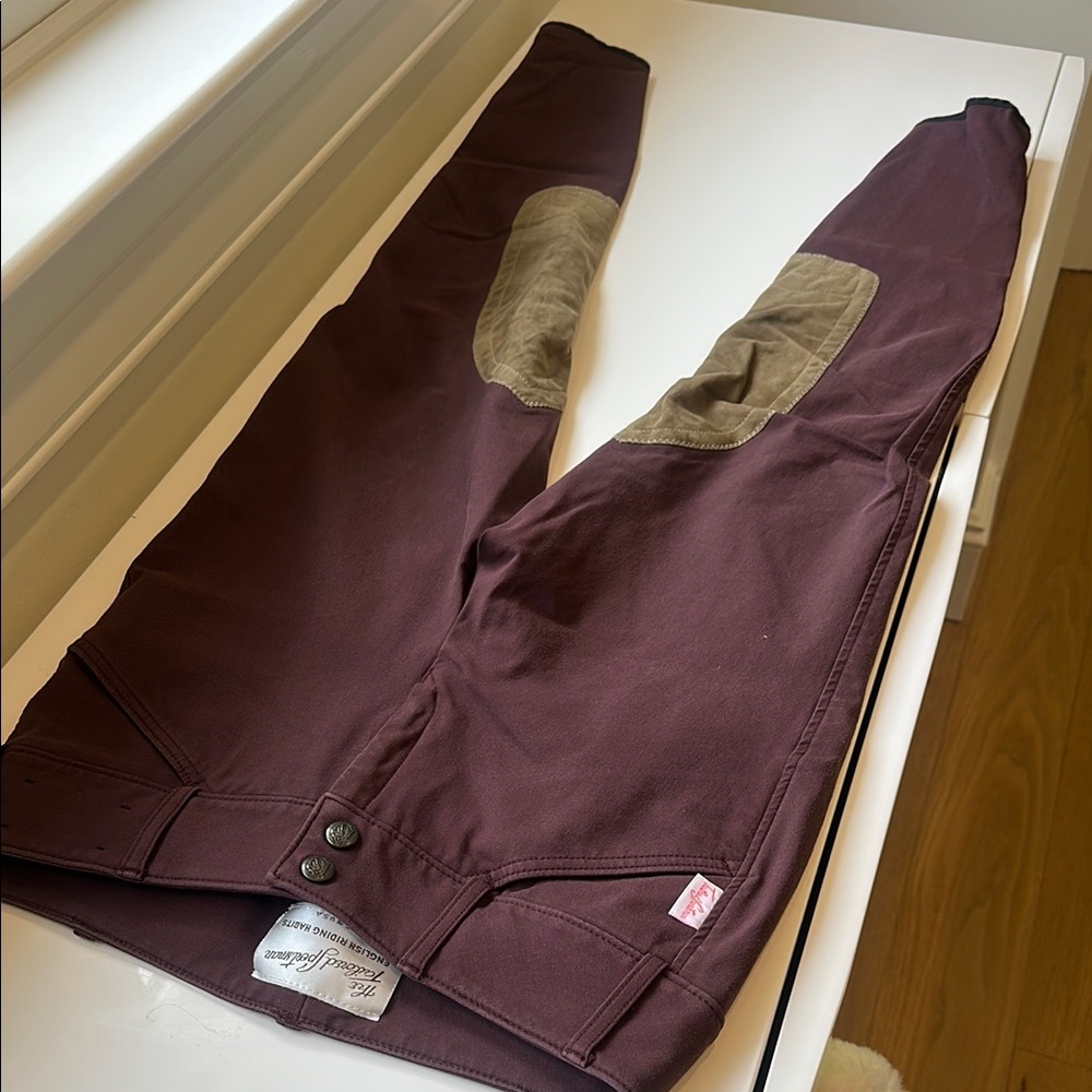 Women’s Burgundy Pants with Tan Accents